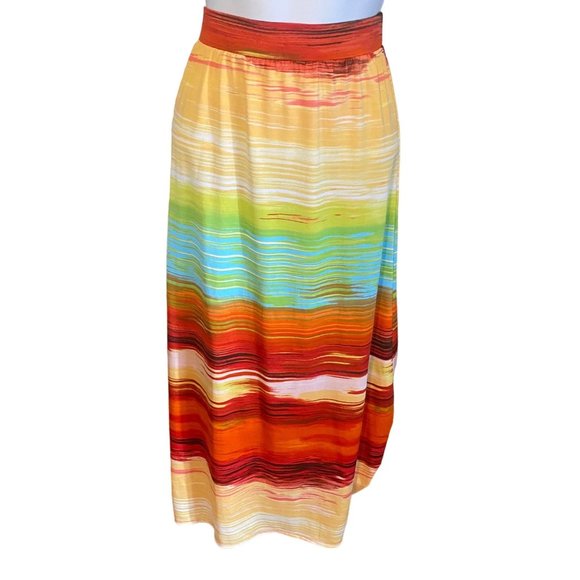 Cato rainbow red green yellow orange skirt size M - Picture 5 of 7